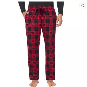NWT Men's Cuddl Duds Fleece Pajama Pants Red Buffalo Plaid 3X 3XB (big)
